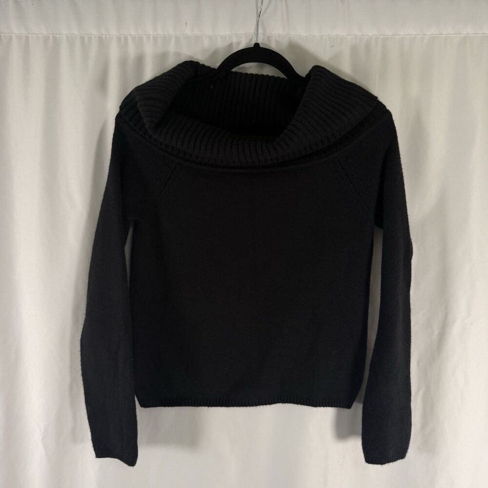 New Old Navy Sweater Women's Small Black Cowl Neck Off The Shoulder Knit